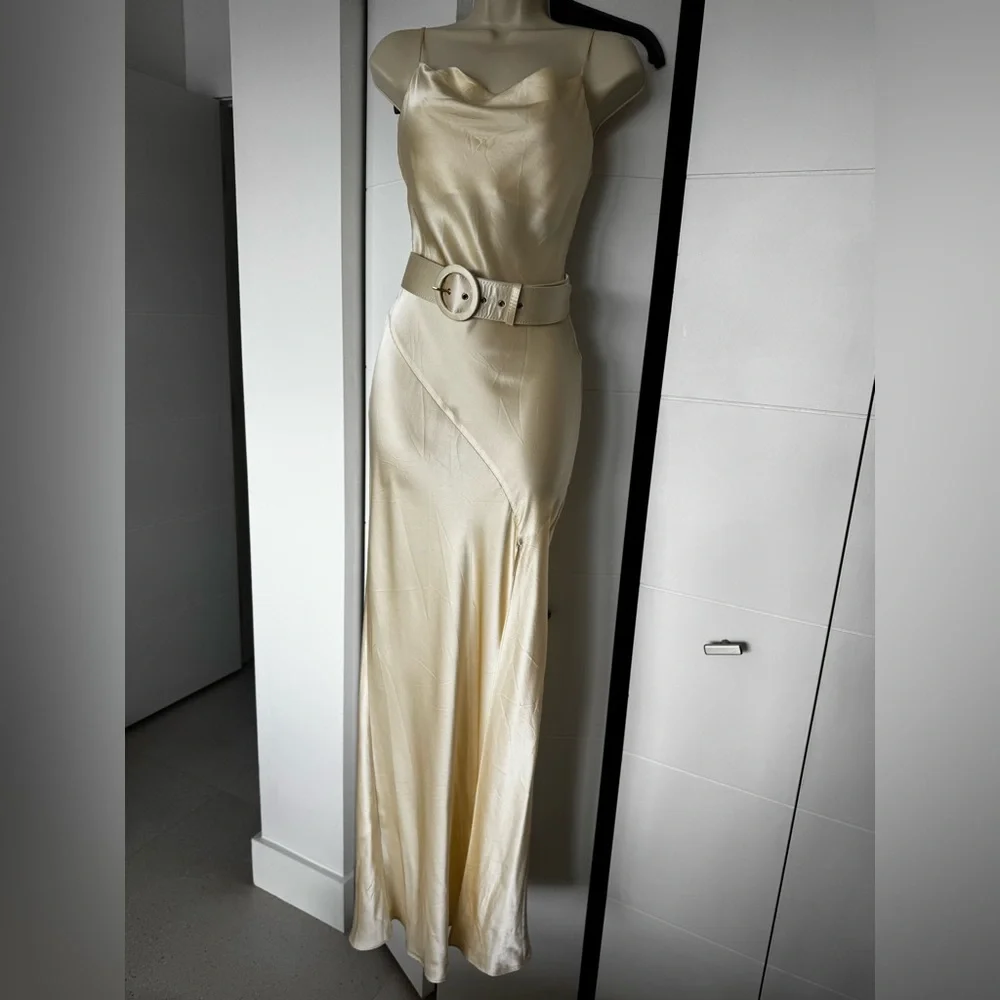 Nicholas Lucinda Cream Satin Dress - Picture 8 of 8